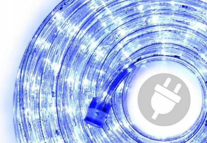 Modré kabelové LED osvětlení. 