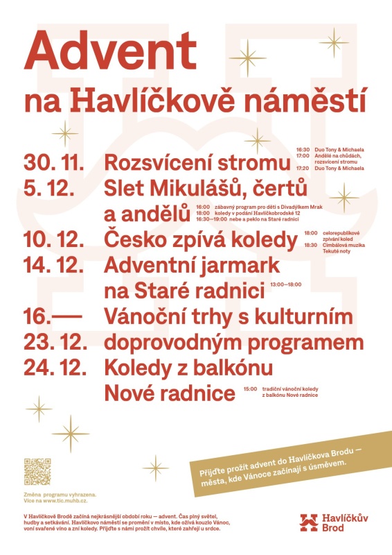 Plakát Adventu na Havlíčkově náměstí.