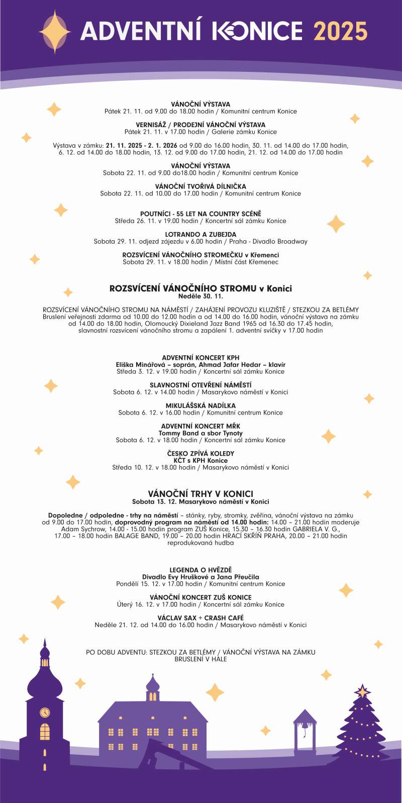 Plakát adventu v Konici.