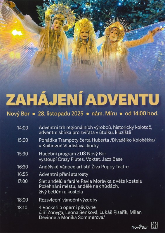 Leták na Zahájení adventu v Novém Boru. 