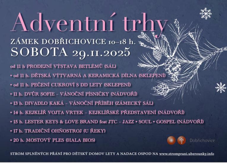 Plakát trhů na dobřichovickém zámku.