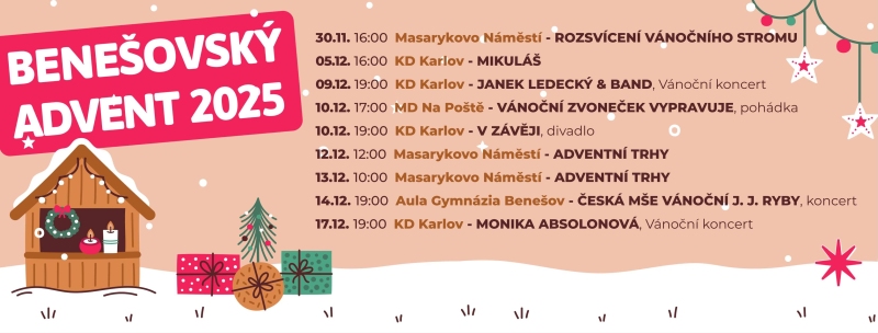 Plakát na Benešovský advent.
