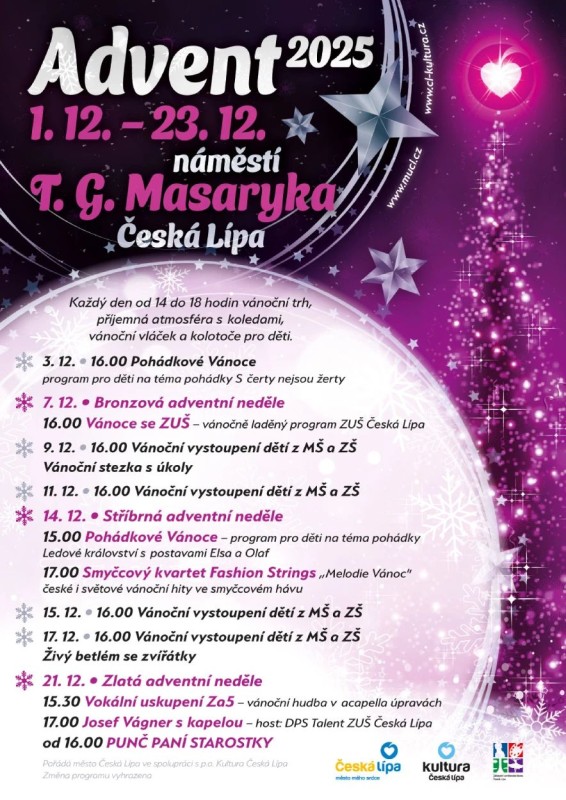 Plakaát adventu v České Lípě.