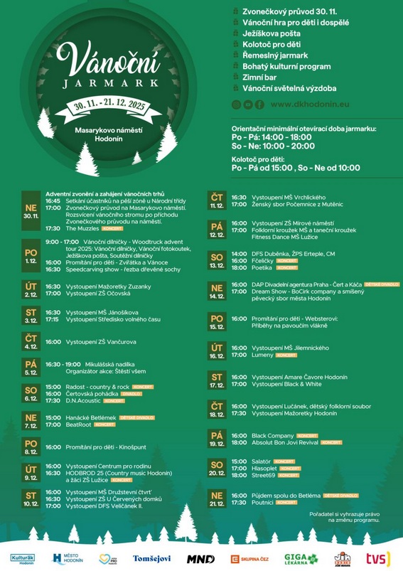 Plakát akcí v Hodoníně.