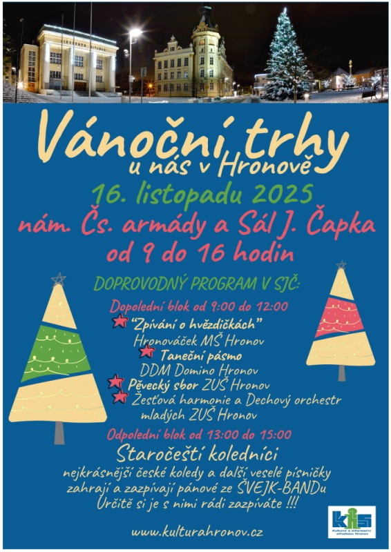Plakát vánočních trhů v Hronově.