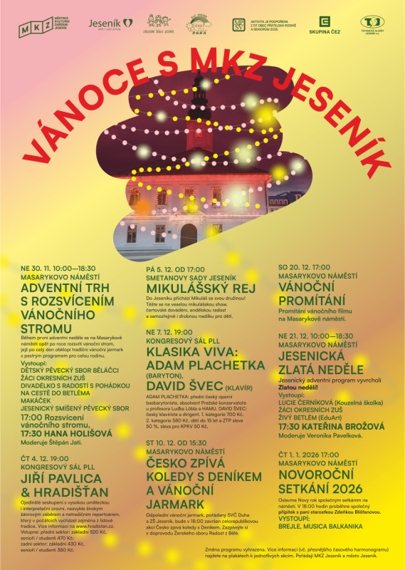 Plakát adventu v Jeseníku.