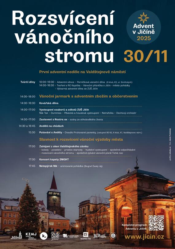 Plakát adventu v Jičíně.