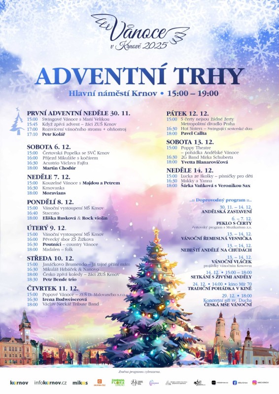 Leták na krnovské vánoční trhy. 