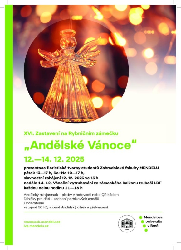 Plakát andělských Vánoc.