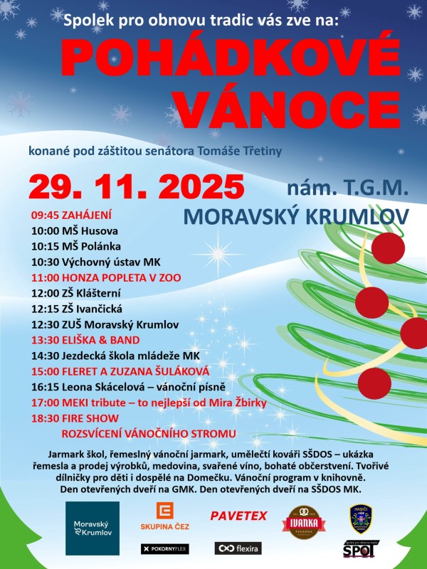 Leták na Pohádkové Vánoce.