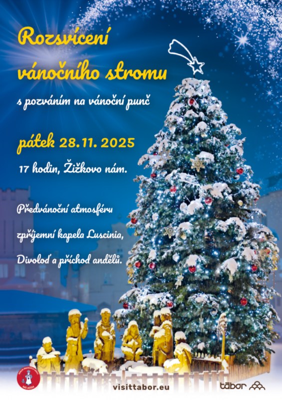 Plakát rozsvícení stromu.