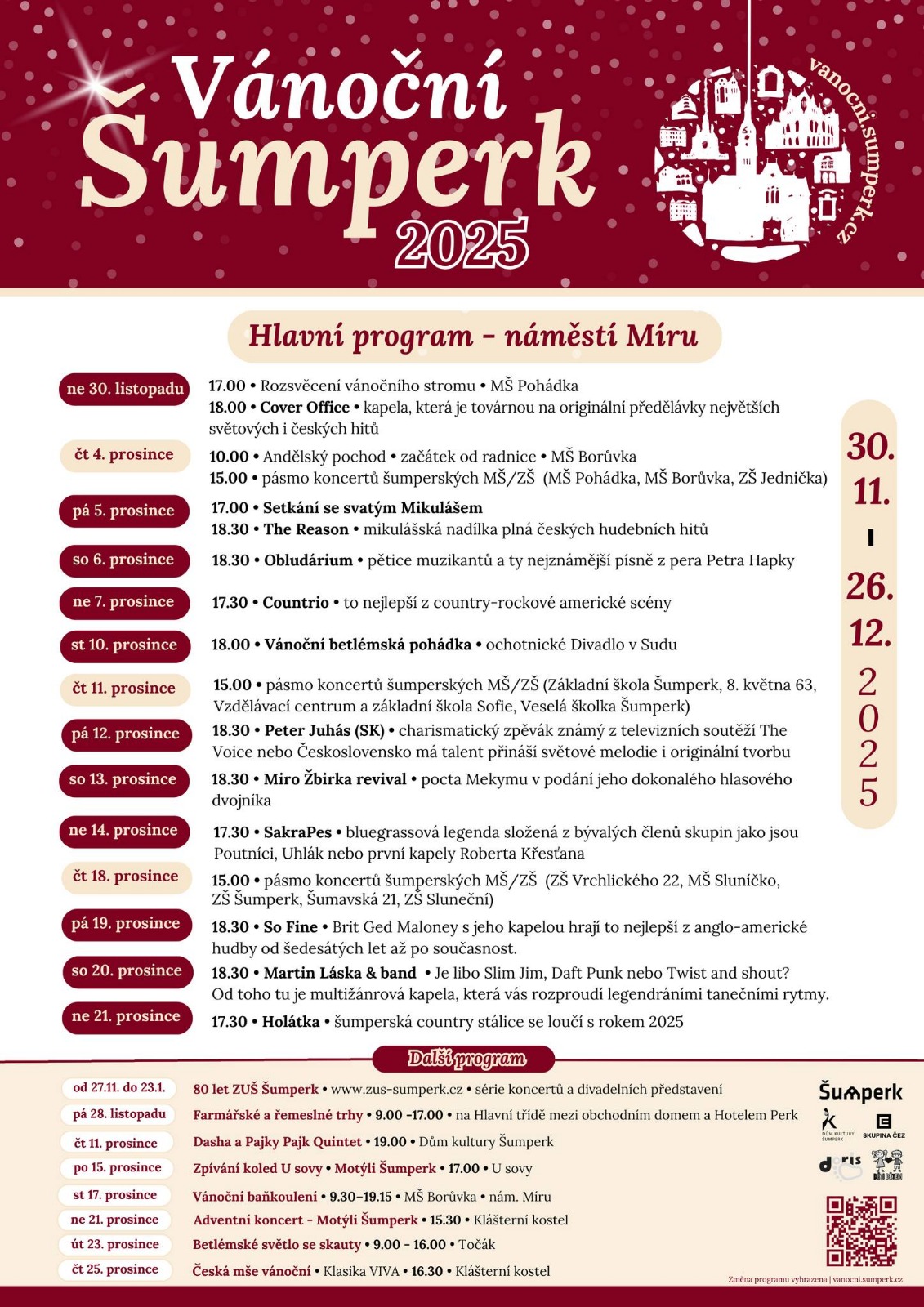 Plakát vánočního Šumperku.