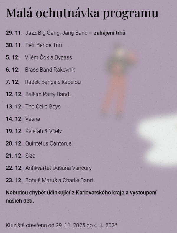 Plakát programu chebských Vánoc.