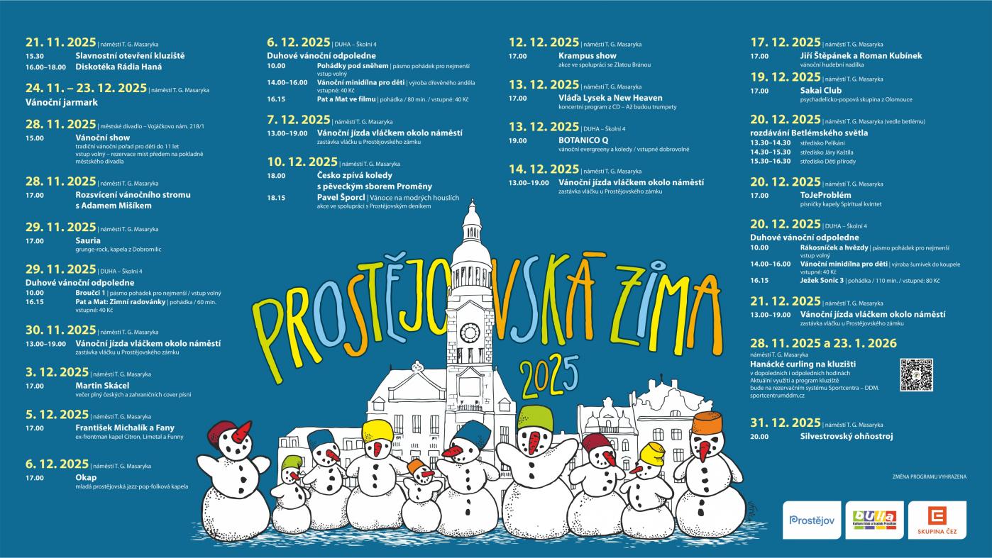 Plakát adventu v Prostějově.