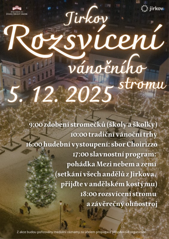 Plakát adventu v Jirkově.