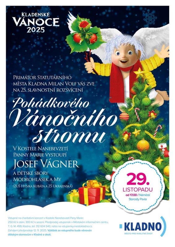 Rozsvícení vánočního stromu v Kladně.