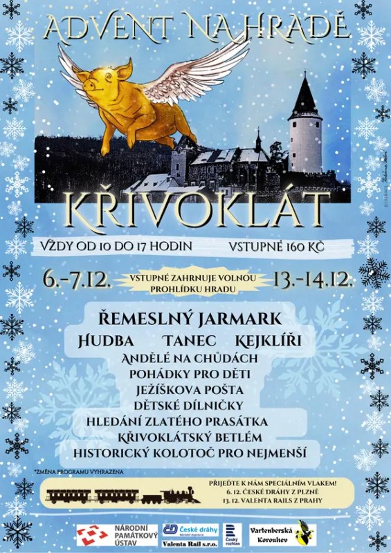 Plakát adventu na Křivoklátě.