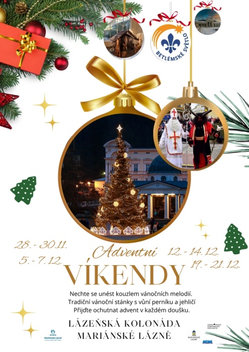 Plakát adventu v Mariánských lázních.