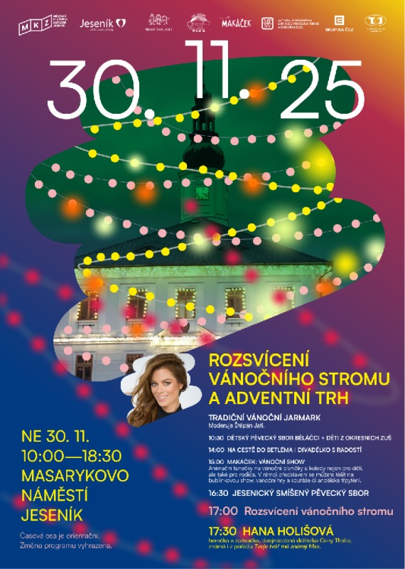 Plakát advetních trhů v Jeseníku.