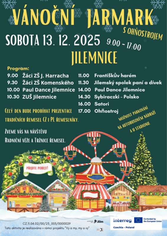 Plakát jilemnických vánočních trhů.