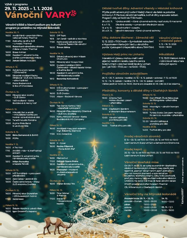 Plakát Vánoc v Karlových Varech.