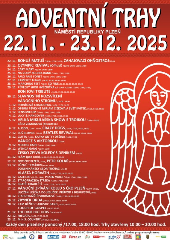 Plakát adventu v Plzni.